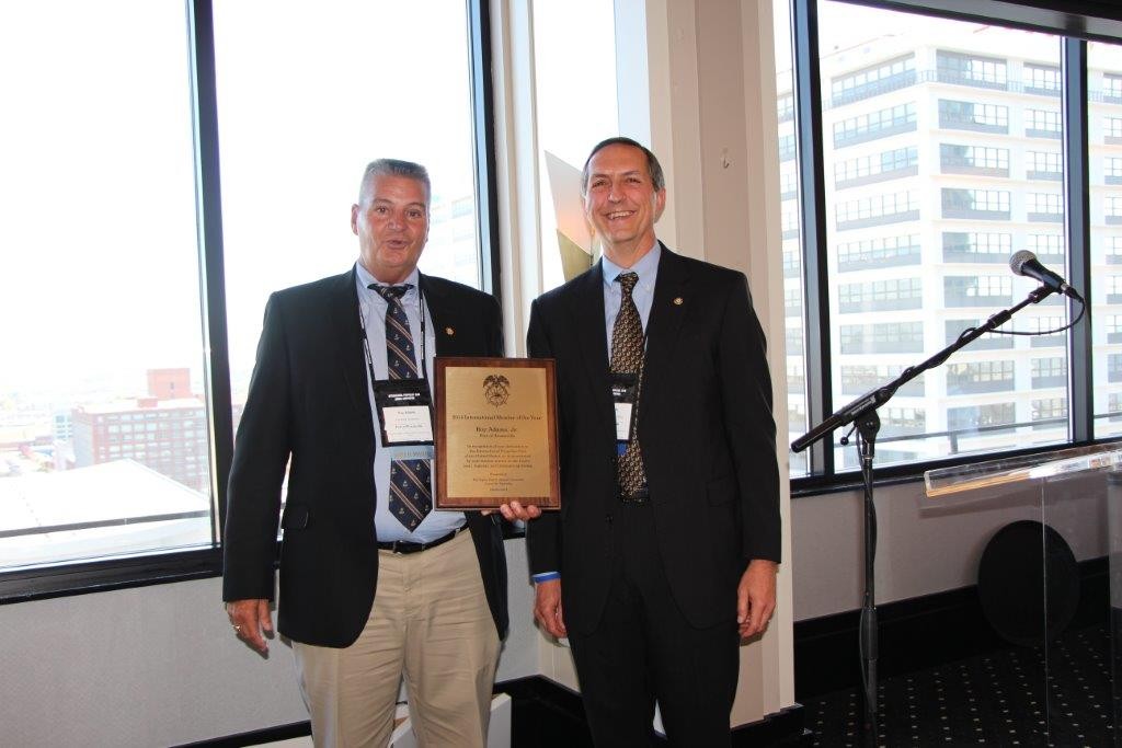 Roy Adams accepting International Member of the Year 2014